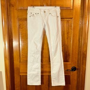 True Religion Women’s White 5Pocket Straight Leg Jeans Size 26-EUC